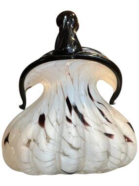 Vintage Murano Art Glass Vase | 1960s Coin Purse Shape | Handblown Heavy 6"x6"